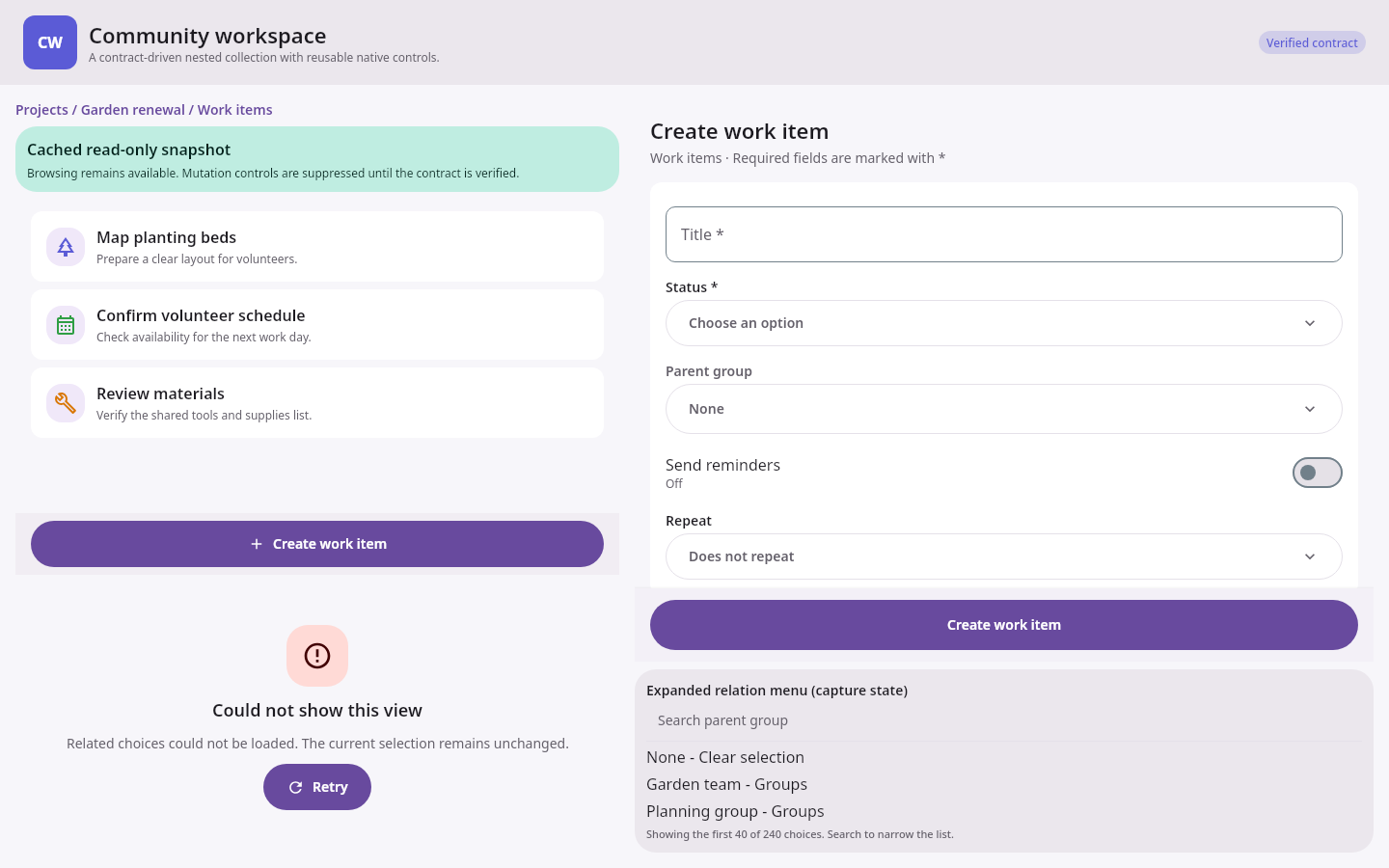 Dynamic apps Nested collection and semantic form: Synthetic visual QA